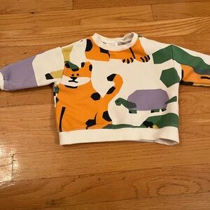 Zara Kids Multicolor Animal Graphic Sweatshirt